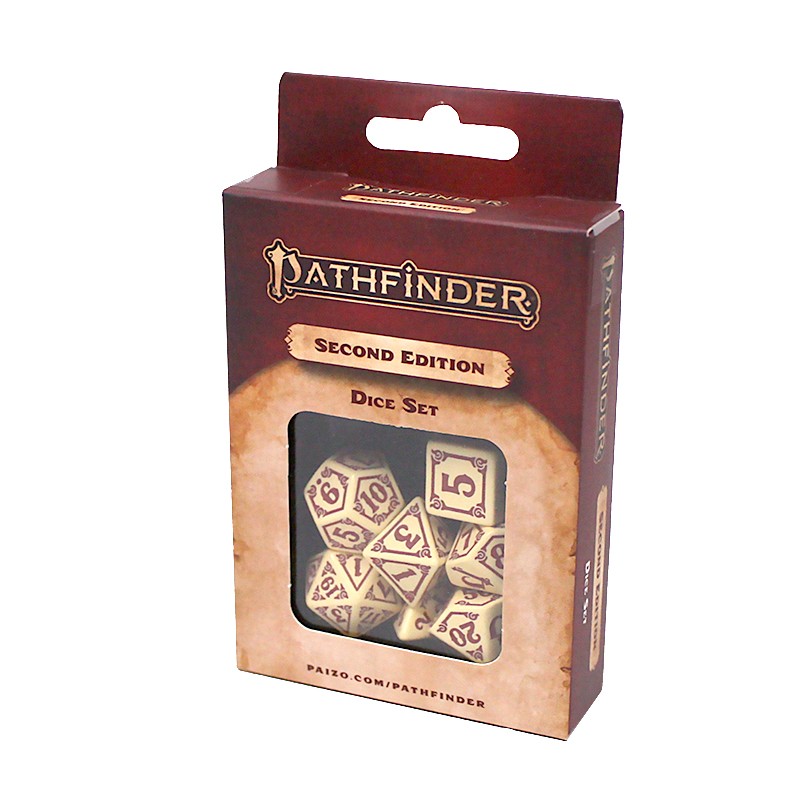 Pathfinder Dice Set - Set de dés beige (4, 6, 8, 10, 10, 12 et 20 faces)