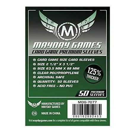 Clear Sleeves - Card Game Premium (50) - Mayday Games (63.5x88 mm)