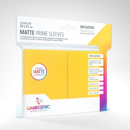 Matte Prime Sleeves Jaune - Premium Standard Card (100) - Gamegenic (66x91 mm)