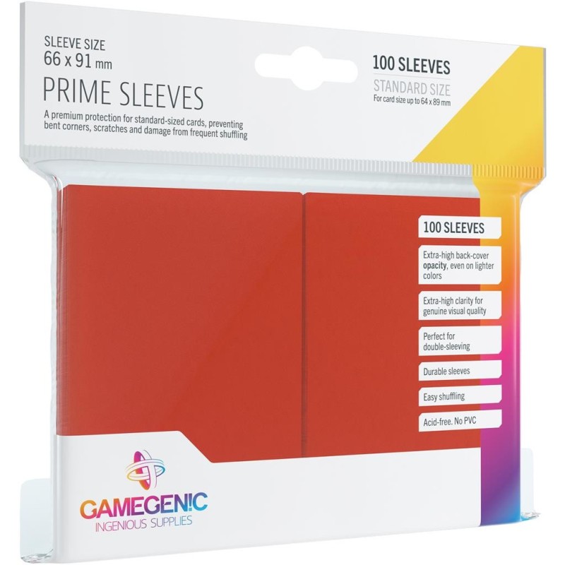 Matte Prime Sleeves Rouge - Premium Standard Card (100) - Gamegenic (66x91 mm)