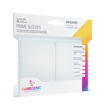 Matte Prime Sleeves Blanc - Premium Standard Card (100) - Gamegenic (66x91 mm)
