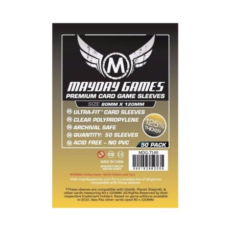 Clear Sleeves - Magnum Card Premium (50) - Mayday Games (80x120 mm)