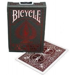 Carte à jouer - Bicycle Foil Back Crimson 54 cartes