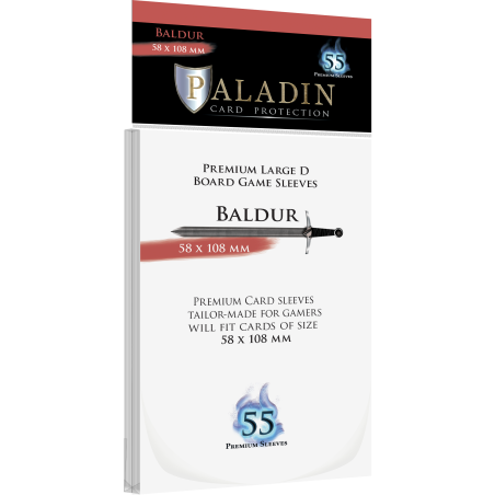 Premium Clear Sleeves - Large D Card (55) - Paladin (58x108 mm, Baldur)