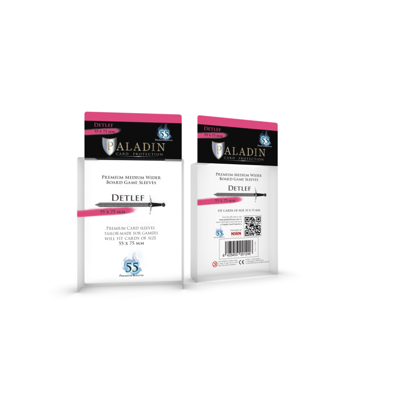 Premium Clear Sleeves - Medium Wider Card (55) - Paladin (55x75 mm, Detlef)