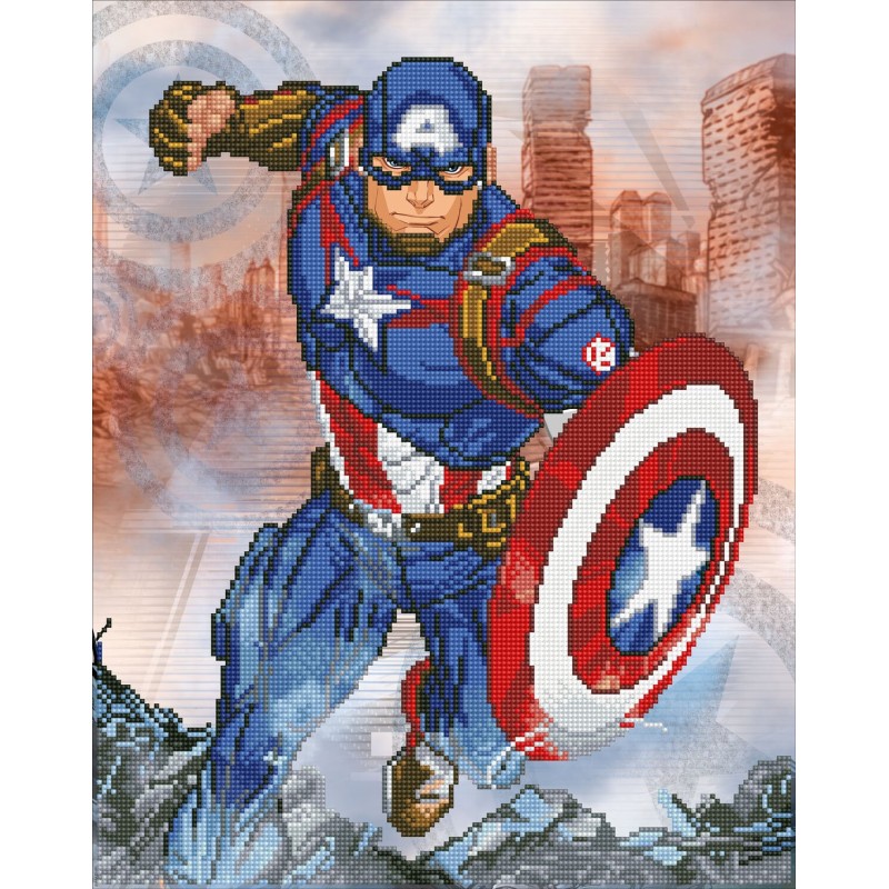 Marvel Avengers - Kit d'art broderie diamant Diamond Dotz - Captain America
