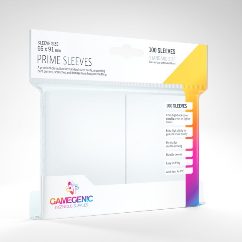 Prime Sleeves Blanc - Standard Card (100) - Gamegenic (66x91 mm)